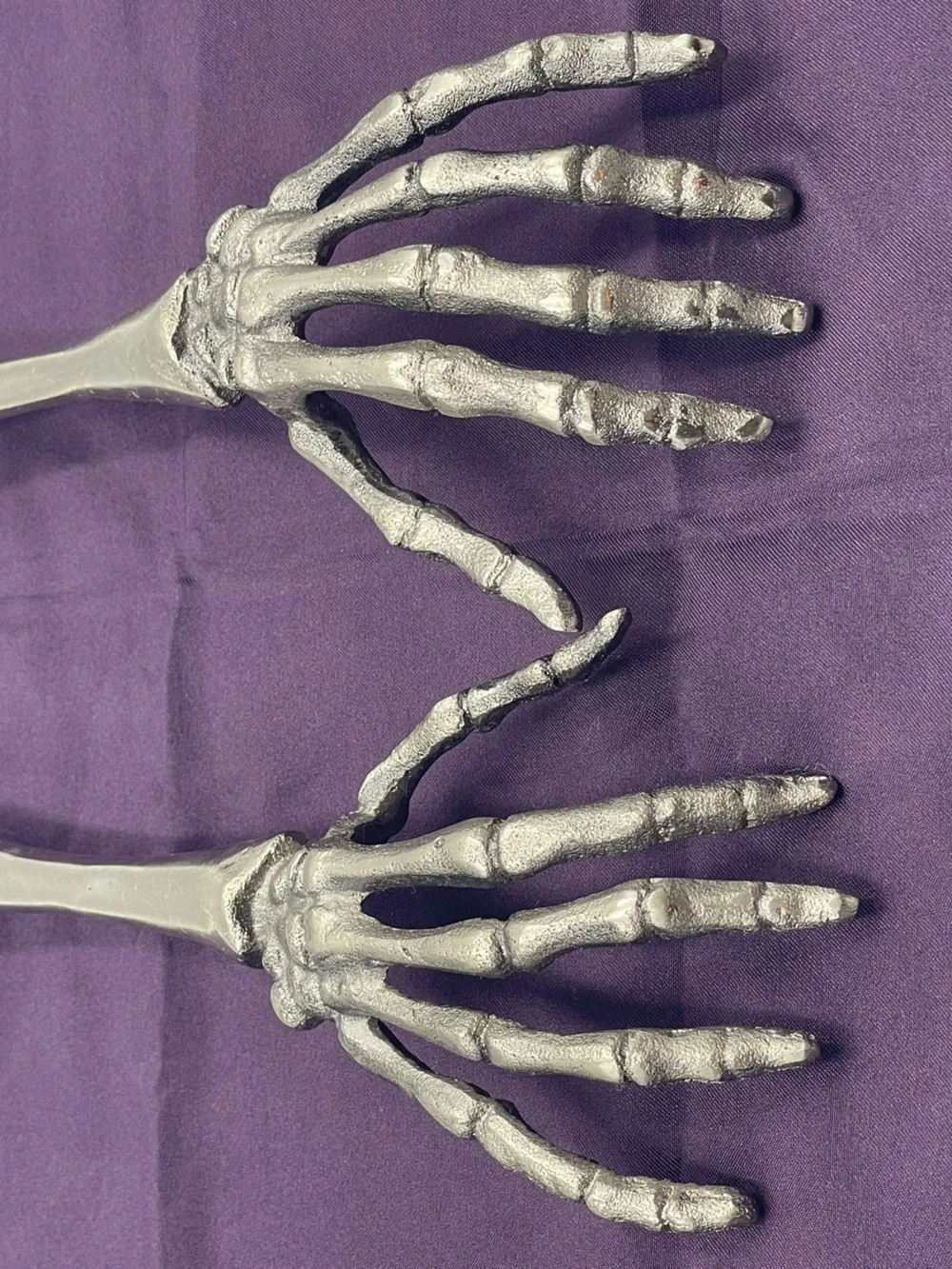 Halloween Gothic Spooky Metal Skeleton Bone Arm & Hand Salad Forks /Prop Display